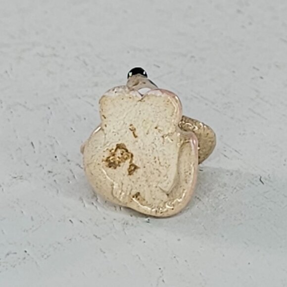 Cute Ceramic Mouse Figurine - Beige & Pink - Handcrafted Miniature - Picture 7 of 8